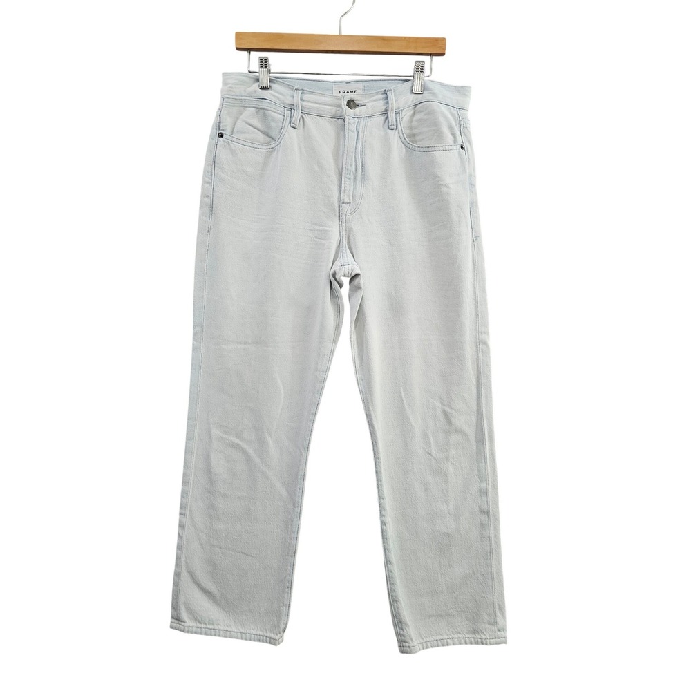 Frame Le Hollywood Crop Women 28 Light Blue Cotton Straight‎ High Rise Jeans EUC